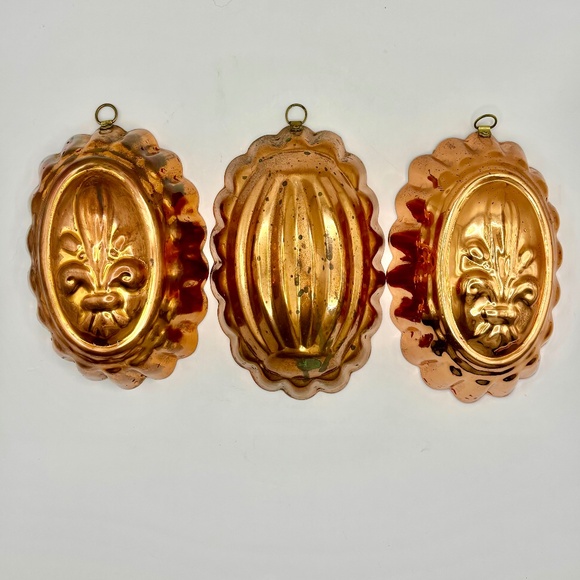 3 Vintage Copper Molds-Made in Portugal - Picture 1 of 12